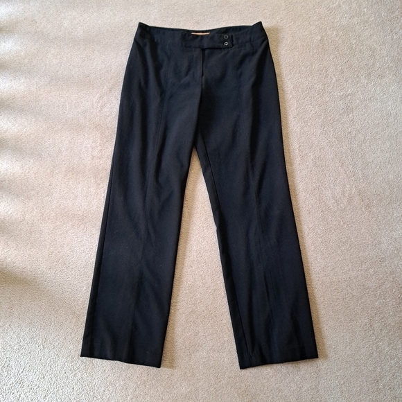 Ellen Tracy Wide Leg Pants Ladies 10 Black Dress Pant Classic Flat Front - Picture 1 of 9